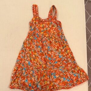Roller Rabbit Orange and Blue Floral Kids Dress